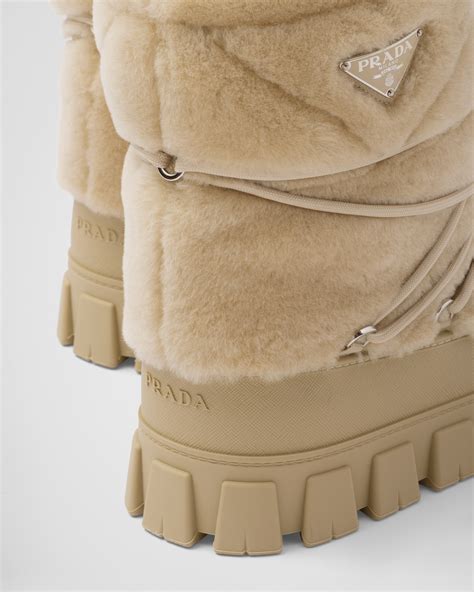 prada jad|Prada shearling boots.